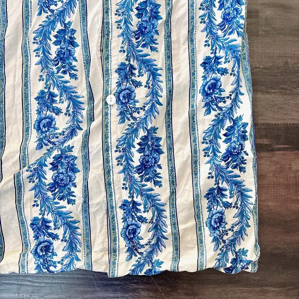 Vintage Reversible April Cornell Duvet Cover and Pillow Shams Set